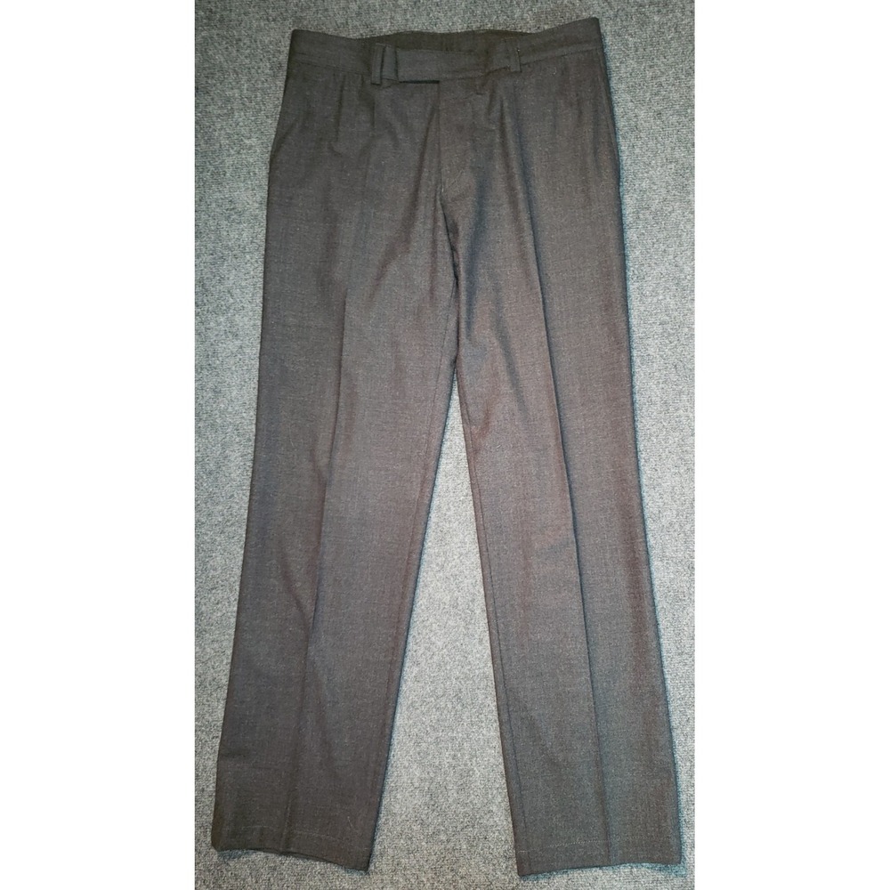 Hugo Boss Wool Dress Pants Mens 34x33 Dark Gray Pleated